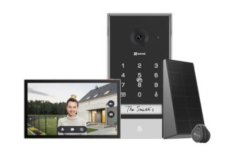 EZVIZ EP7 Interphone Vidéo 2K sans Fil avec Panneau Solaire, Ecran Tactile Couleur 7", Sonnette Vidéo sans Fil, Alimentation Solaire, Audio Bidirectionnel, WiFi 2,4/5 GHz, Détection de Humain