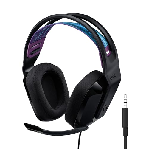 Logitech G335 Casque Gamer Filaire, avec Micro, Prise Audio 3,5 mm, Ecouteurs Mousse à Mémoire de Forme, Léger, Compatible avec PC, PlayStation, Xbox, Nintendo Switch - Noir