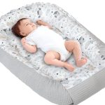Medi Partners Reducteur de Lit Bebe - Réducteur Bébé 100x60x15cm Cocon et Naissance couffin Nid d'ange 100% Coton Gaufre (Glade avec Gaufre Grise)