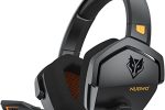 NUBWO G06 Double Casque Gaming sans Fil avec Microphone pour PS5, PS4, PC, NS, Mobile: 2,4 GHz Wireless + 5,3 Bluetooth - Batterie de 100 Heures - Pilotes de 50mm - Orange