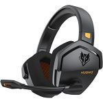 NUBWO G06 Double Casque Gaming sans Fil avec Microphone pour PS5, PS4, PC, NS, Mobile: 2,4 GHz Wireless + 5,3 Bluetooth - Batterie de 100 Heures - Pilotes de 50mm - Orange