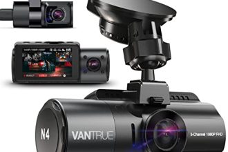 VANTRUE N4 Triple Dashcam Voiture 2.5K+2.5K+1080P, Camera Embarquée 4k HDR 30FPS Avant et Arrière, 3 Canuax 360 Degrés 24h. Mode Parking Jour et Nuit, Vision Nocturne IR, WDR 2.45" Max 512Go