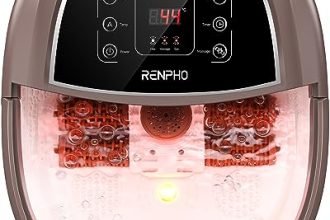 RENPHO Bain de Pieds Hydromasseur avec Chauffage Rapide, Massage Automatique et Jets de Bulles Puissants, Rouleaux de Massage Shiatsu, Pédicure pour les Pieds Fatigués,Température Réglables
