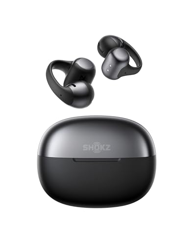 SHOKZ OpenDots ONE Casque à oreilles libres, Audio Dolby Premium, Écouteur à Clip 6,5 g, Bluetooth 5.4, sans Fil avec Micro, Chargement Rapide, 40 h d'Autonomie, IP54, avec Chiffon de Nettoyage - Noir