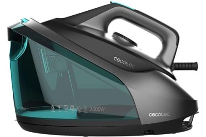 Cecotec Centrale Vapeur IronHero 3000 Station. 3000 W, 7 bar, jet 400 g/min, semelle céramique, vapeur continue 140 g/min, anticalcaire, antigouttes, arrêt auto