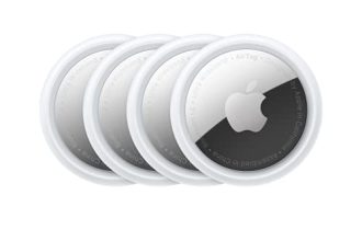 Apple AirTag (1ᵉ génération) Lot de 4. Repérer Votre Trousseau de clés, Porte-Feuille, Valise, Sac. Résistant à l'eau. Batterie remplaçable. Compatible avec iPhone ou iPad.