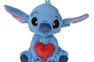 Disney - Lilo & Stitch - Stitch avec Coeur, 25cm, câlin, Peluche, à partir de 0 Ans