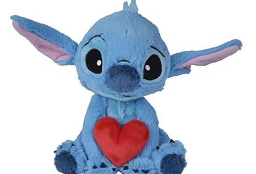 Disney - Lilo & Stitch - Stitch avec Coeur, 25cm, câlin, Peluche, à partir de 0 Ans
