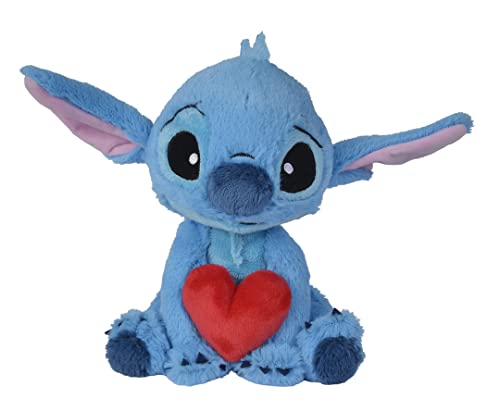 Disney - Lilo & Stitch - Stitch avec Coeur, 25cm, câlin, Peluche, à partir de 0 Ans
